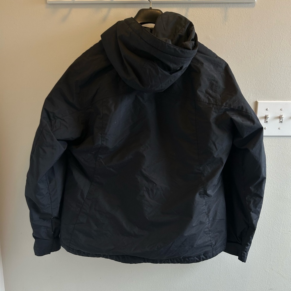 Columbia Omni-Tech Waterproof Rain Jacket Women’s Size L Black Hooded - Picture 10 of 15